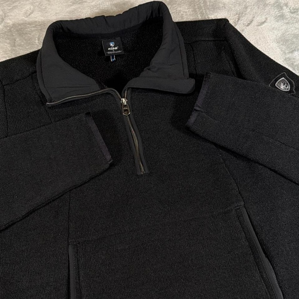 KÜHL Fleece Utility Kangaroo Pouch Pullover | Black‎ | Large